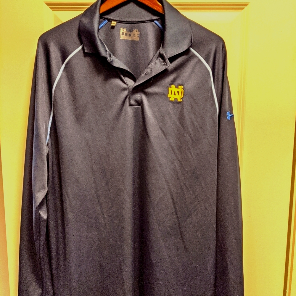 Under Armour Notre Dame Long Sleeve Polo XL